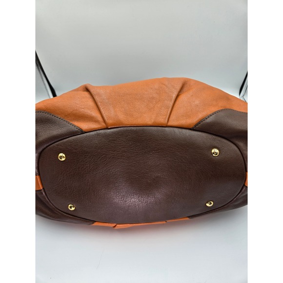 MCM Leather Satchel Handbag Purse Cognac Brown Top Handle Designer Bag - Picture 7 of 16